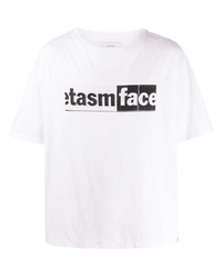 T-shirt girocollo stampata bianca e nera di Facetasm