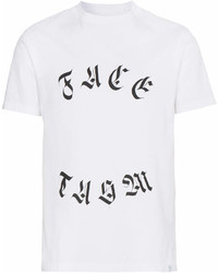 T-shirt girocollo stampata bianca e nera di Facetasm