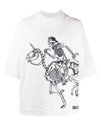 T-shirt girocollo stampata bianca e nera di Formy Studio