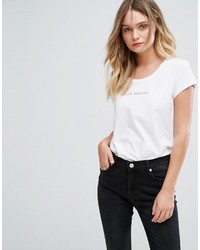 T-shirt girocollo stampata bianca e nera di French Connection