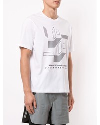 T-shirt girocollo stampata bianca e nera di Blackbarrett