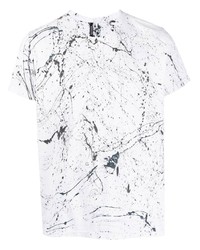 T-shirt girocollo stampata bianca e nera di Giorgio Brato