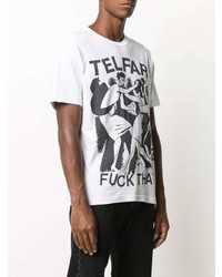 T-shirt girocollo stampata bianca e nera di Telfar