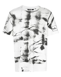 T-shirt girocollo stampata bianca e nera di Haculla