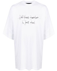 T-shirt girocollo stampata bianca e nera di Haider Ackermann