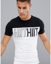 T-shirt girocollo stampata bianca e nera di HIIT