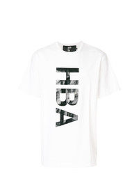T-shirt girocollo stampata bianca e nera di Hood by Air
