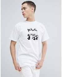 T-shirt girocollo stampata bianca e nera di HUF