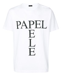 T-shirt girocollo stampata bianca e nera di Inês Torcato