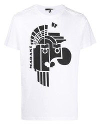 T-shirt girocollo stampata bianca e nera di Isabel Marant