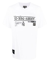T-shirt girocollo stampata bianca e nera di Izzue
