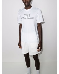 T-shirt girocollo stampata bianca e nera di J. Lindeberg