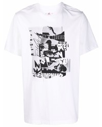 T-shirt girocollo stampata bianca e nera di Jordan