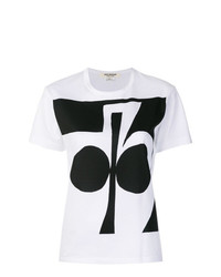 T-shirt girocollo stampata bianca e nera di Junya Watanabe