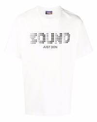T-shirt girocollo stampata bianca e nera di Just Don