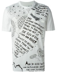 T-shirt girocollo stampata bianca e nera di Juun.J