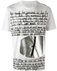 T-shirt girocollo stampata bianca e nera di Juun.J