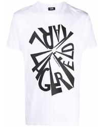 T-shirt girocollo stampata bianca e nera di Karl Lagerfeld