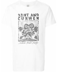 T-shirt girocollo stampata bianca e nera di Kent & Curwen