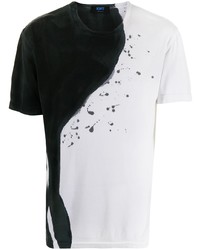 T-shirt girocollo stampata bianca e nera di Kiton