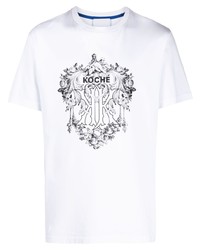 T-shirt girocollo stampata bianca e nera di Koché