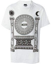 T-shirt girocollo stampata bianca e nera di Kokon To Zai