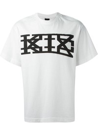 T-shirt girocollo stampata bianca e nera di Kokon To Zai