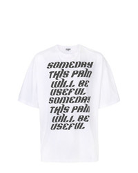 T-shirt girocollo stampata bianca e nera di Lanvin