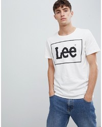 T-shirt girocollo stampata bianca e nera di Lee