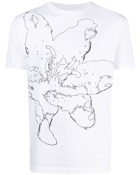T-shirt girocollo stampata bianca e nera di Les Hommes
