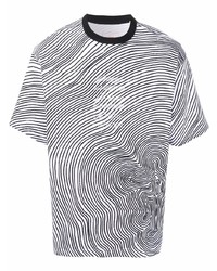 T-shirt girocollo stampata bianca e nera di Li-Ning