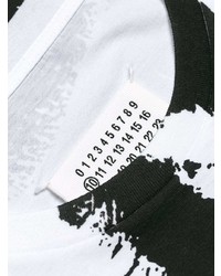 T-shirt girocollo stampata bianca e nera di Maison Margiela