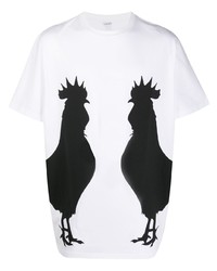 T-shirt girocollo stampata bianca e nera di Loewe