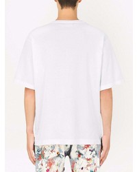 T-shirt girocollo stampata bianca e nera di Dolce & Gabbana
