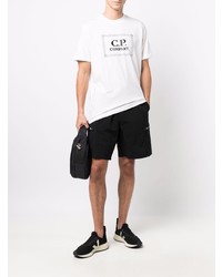 T-shirt girocollo stampata bianca e nera di C.P. Company