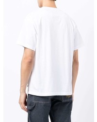 T-shirt girocollo stampata bianca e nera di Fumito Ganryu