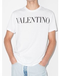 T-shirt girocollo stampata bianca e nera di Valentino