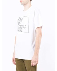 T-shirt girocollo stampata bianca e nera di Barbour