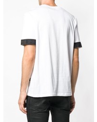 T-shirt girocollo stampata bianca e nera di Cavalli Class