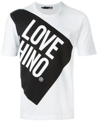 T-shirt girocollo stampata bianca e nera di Love Moschino