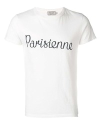 T-shirt girocollo stampata bianca e nera di MAISON KITSUNÉ