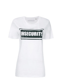T-shirt girocollo stampata bianca e nera di Manokhi