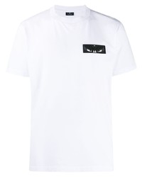 T-shirt girocollo stampata bianca e nera di Marcelo Burlon County of Milan