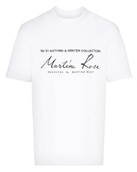T-shirt girocollo stampata bianca e nera di Martine Rose