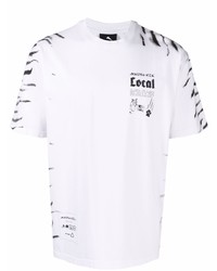 T-shirt girocollo stampata bianca e nera di Mauna Kea