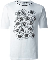 T-shirt girocollo stampata bianca e nera di Mauro Grifoni
