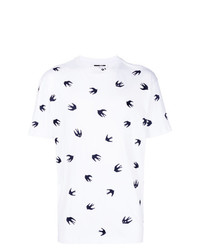 T-shirt girocollo stampata bianca e nera di McQ Alexander McQueen
