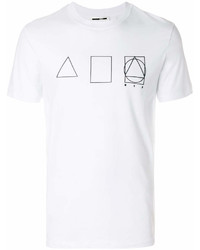T-shirt girocollo stampata bianca e nera di McQ