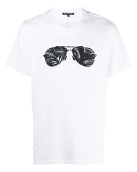 T-shirt girocollo stampata bianca e nera di Michael Kors