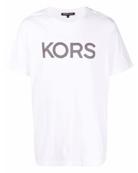 T-shirt girocollo stampata bianca e nera di Michael Kors
